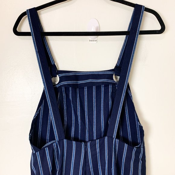 STONE ROW FUTURE ME BLUE STRIPED OVERALL JUMPSUIT S - Picture 9 of 10